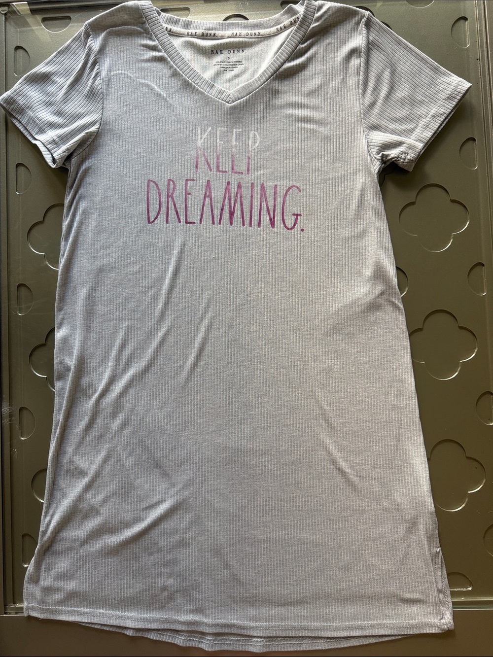 RAE DUNN Keep Dreaming  Short Sleeve Sleep Shirt Lounge Dress Nightgown Small - Picture 10 of 14